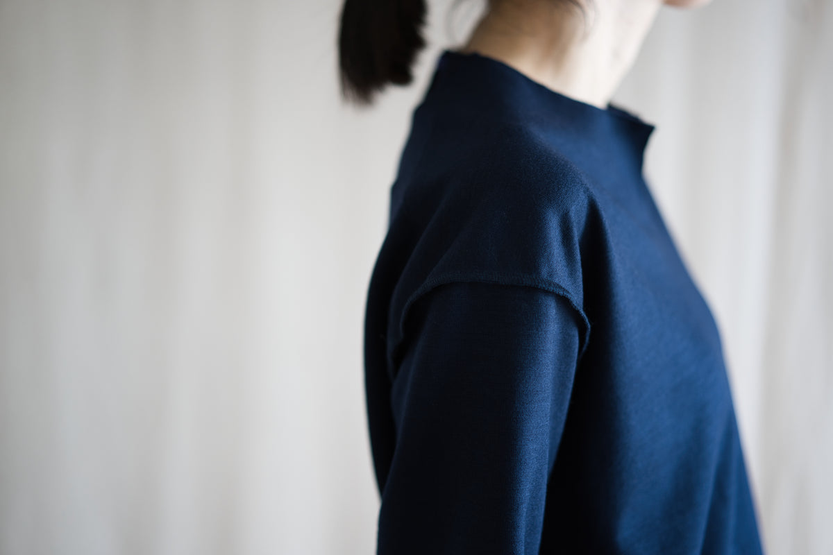 Milled Wool Out-seam TOP/Night Navy