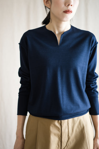 Milled Wool Out-seam TOP/Night Navy