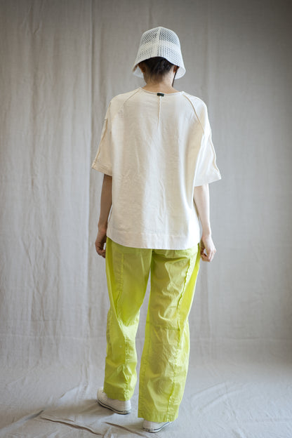 度詰め天竺カットソー/Tight tension cut and sewn/White chalk