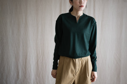 Milled Wool Out-seam TOP/Moss Green