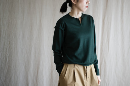 Milled Wool Out-seam TOP/Moss Green