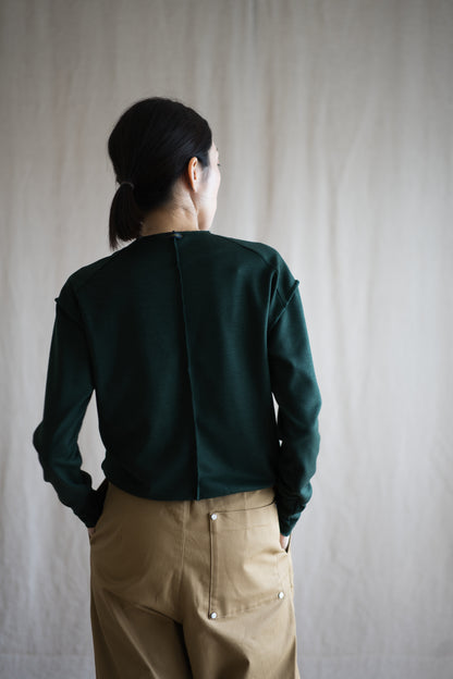 Milled Wool Out-seam TOP/Moss Green