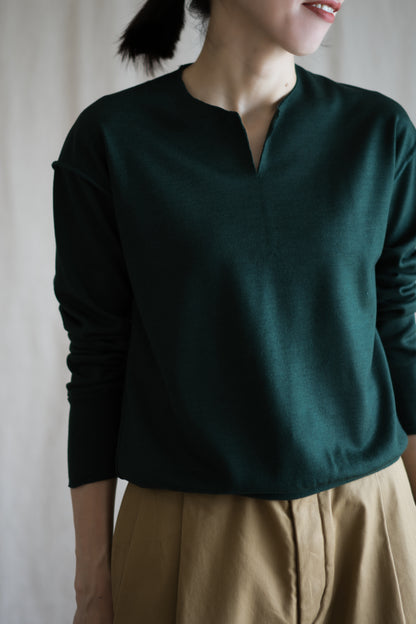 Milled Wool Out-seam TOP/Moss Green