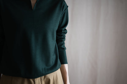 Milled Wool Out-seam TOP/Moss Green