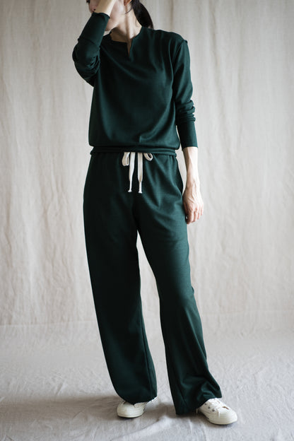 Milled Wool Out-seam TOP/Moss Green