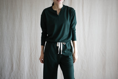 Milled Wool Out-seam TOP/Moss Green