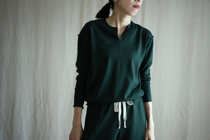 Milled Wool Out-seam TOP/Moss Green