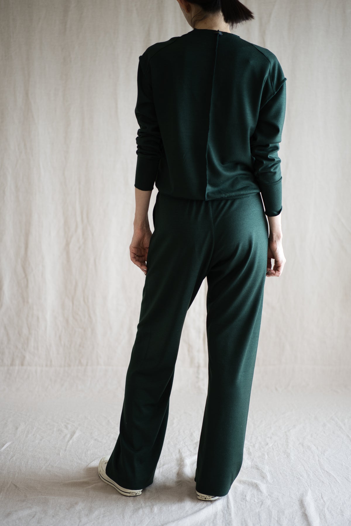 Milled Wool Out-seam TOP/Moss Green