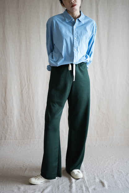 Milled Wool Pants/Moss Green