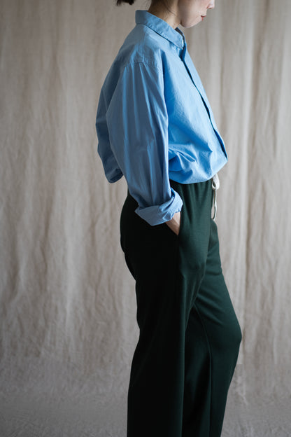 Milled Wool Pants/Moss Green