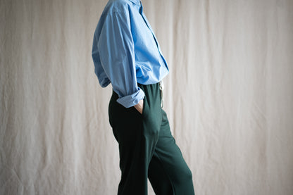 Milled Wool Pants/Moss Green