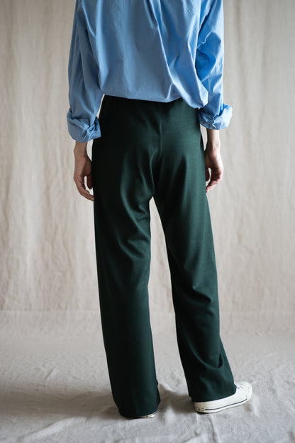 Milled Wool Pants/Moss Green