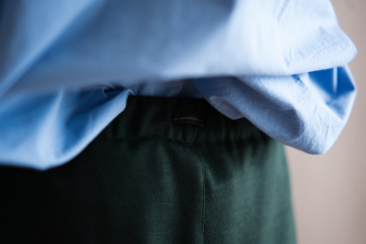 Milled Wool Pants/Moss Green