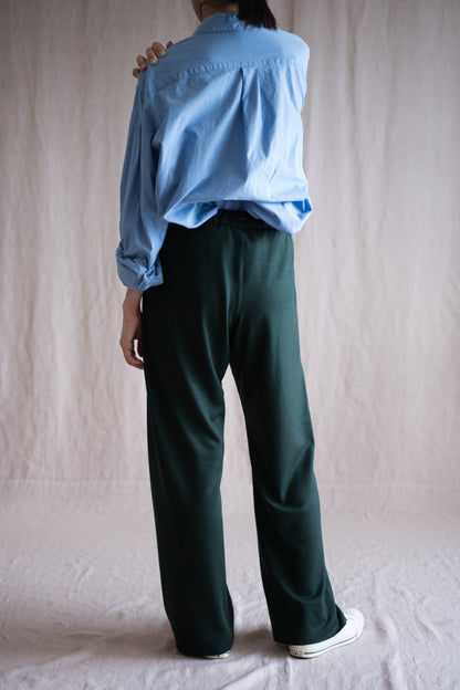 Milled Wool Pants/Moss Green