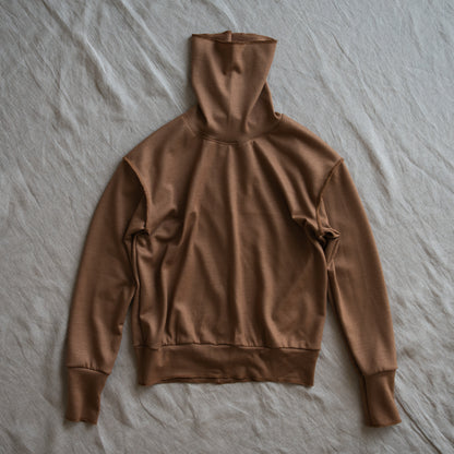 Milled Wool Out-seam Turtleneck/Beige