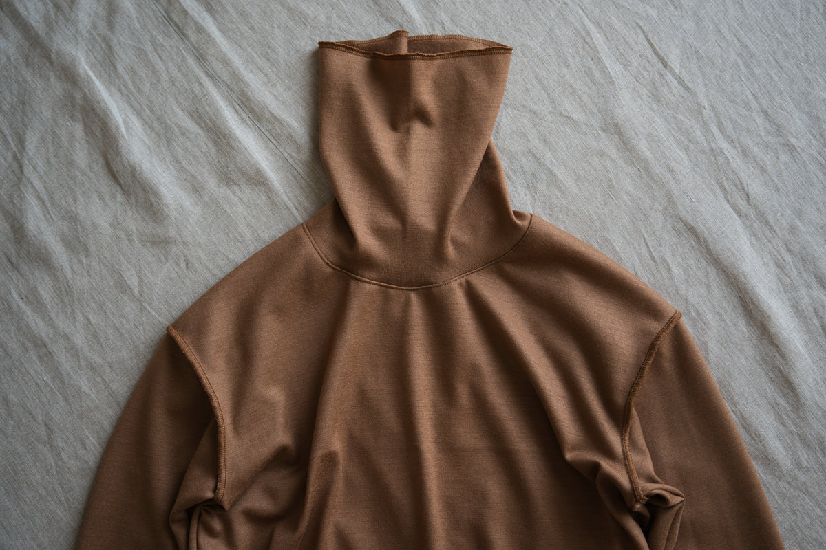 Milled Wool Out-seam Turtleneck/Beige