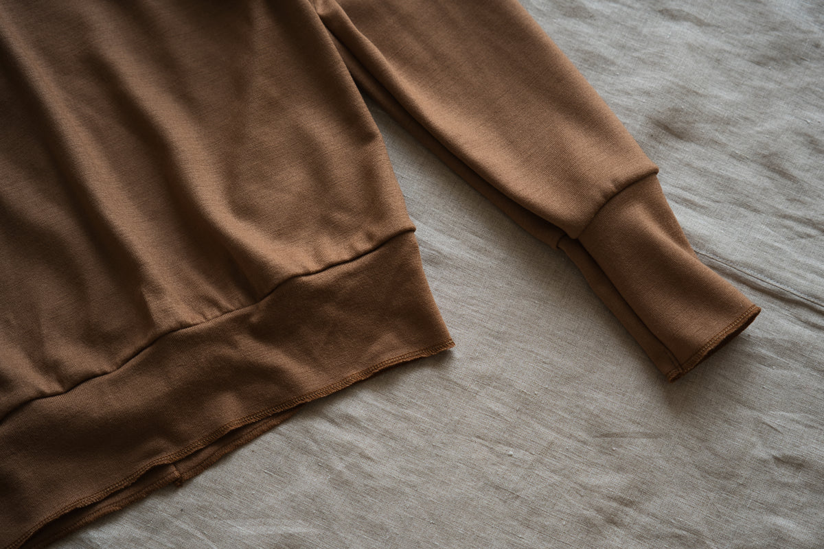 Milled Wool Out-seam Turtleneck/Beige