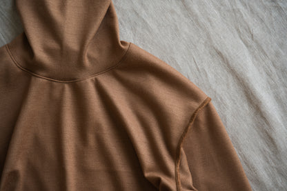 Milled Wool Out-seam Turtleneck/Beige