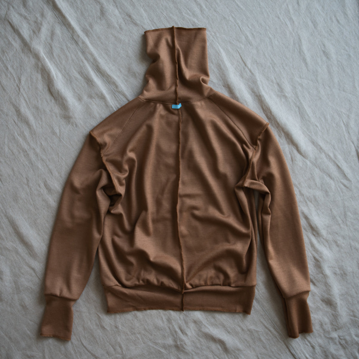Milled Wool Out-seam Turtleneck/Beige