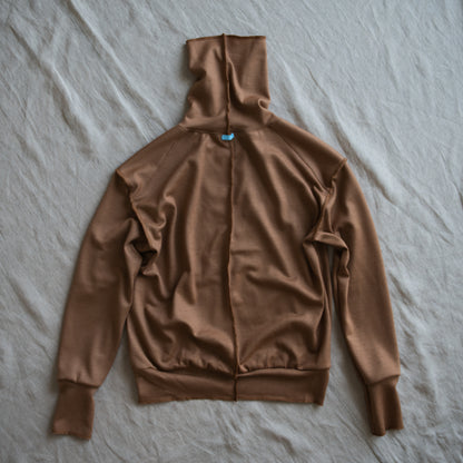 Milled Wool Out-seam Turtleneck/Beige