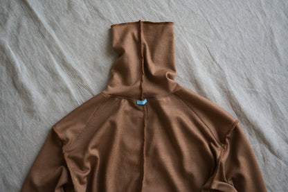 Milled Wool Out-seam Turtleneck/Beige