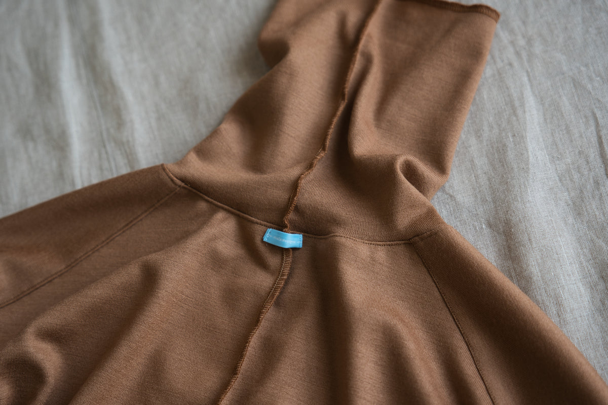 Milled Wool Out-seam Turtleneck/Beige