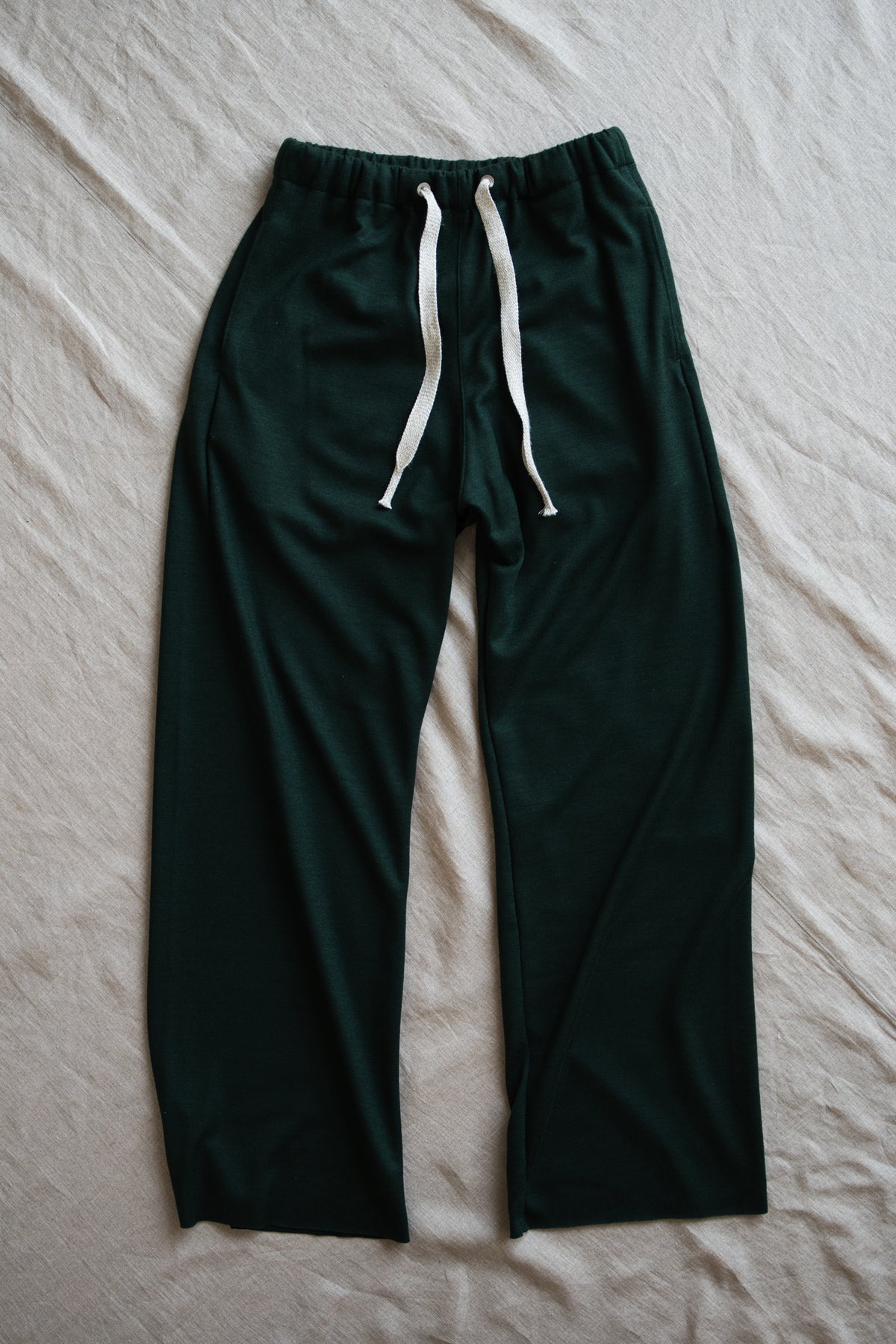 Milled Wool Pants/Moss Green