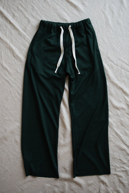 Milled Wool Pants/Moss Green