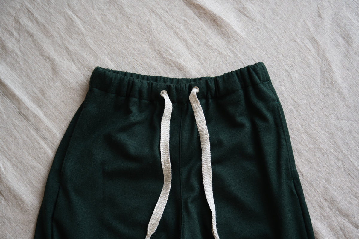 Milled Wool Pants/Moss Green