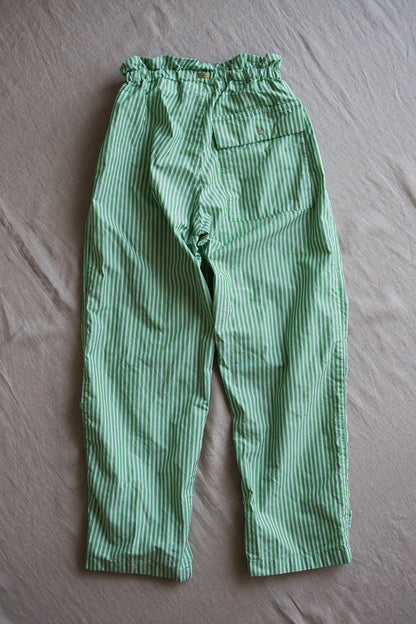 GIZA/SUPIMAワンタックイージーパンツ / GIZA/SUPIMA One-Tuck Pants / Green Stripe