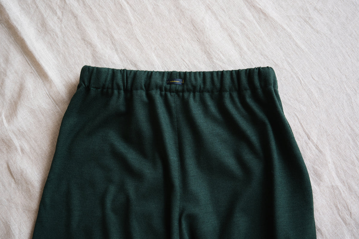 Milled Wool Pants/Moss Green