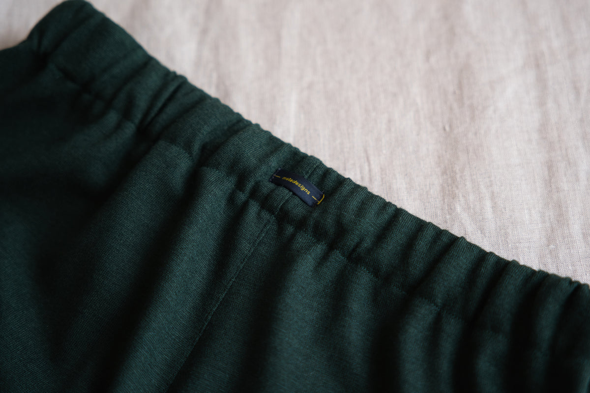 Milled Wool Pants/Moss Green