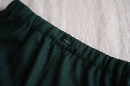 Milled Wool Pants/Moss Green