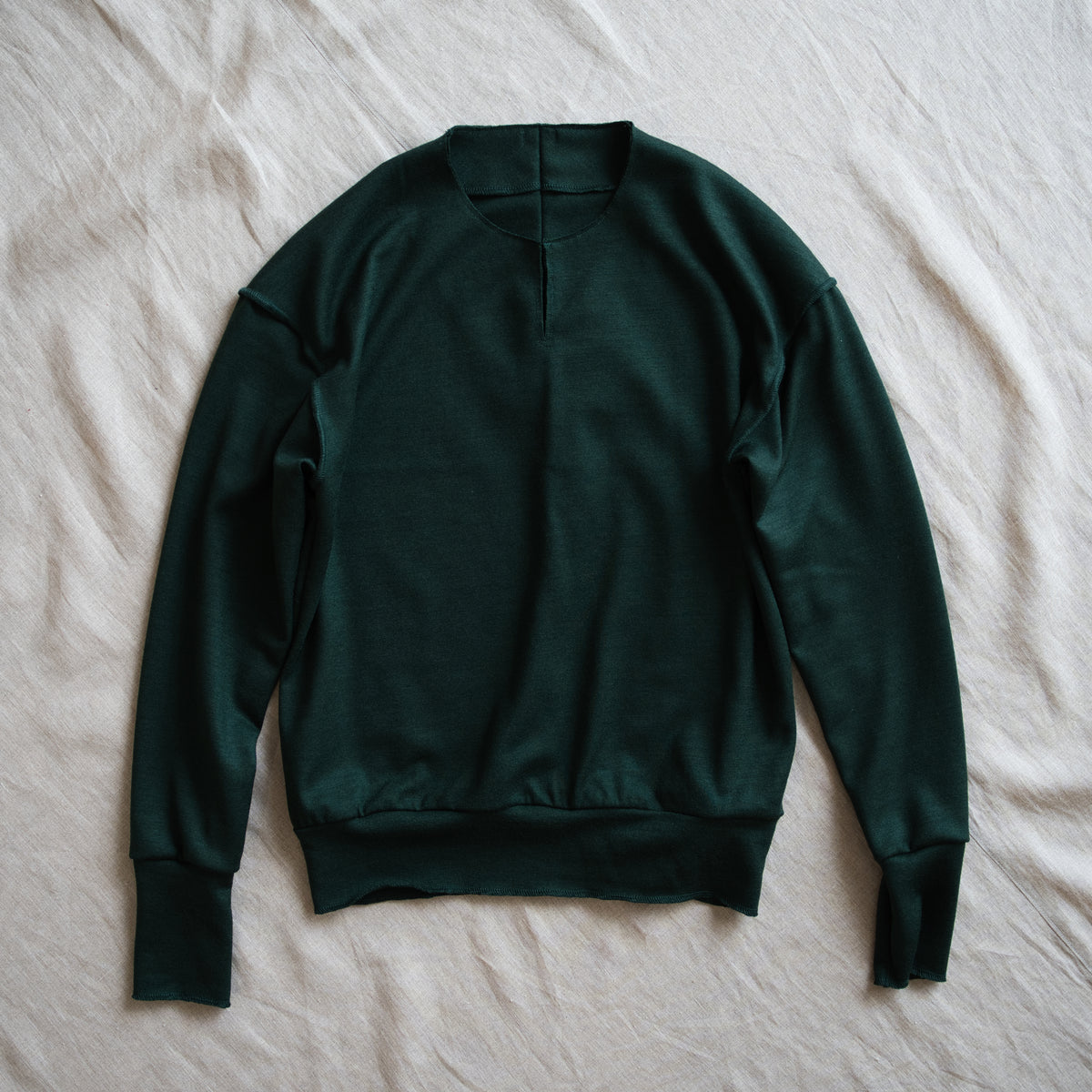 Milled Wool Out-seam TOP/Moss Green
