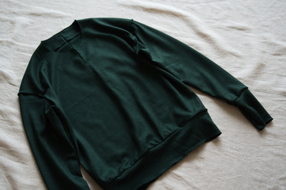 Milled Wool Out-seam TOP/Moss Green