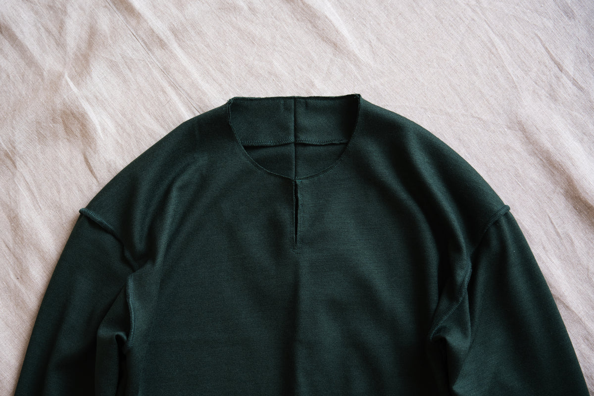 Milled Wool Out-seam TOP/Moss Green