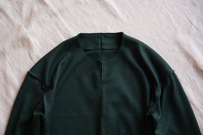 Milled Wool Out-seam TOP/Moss Green