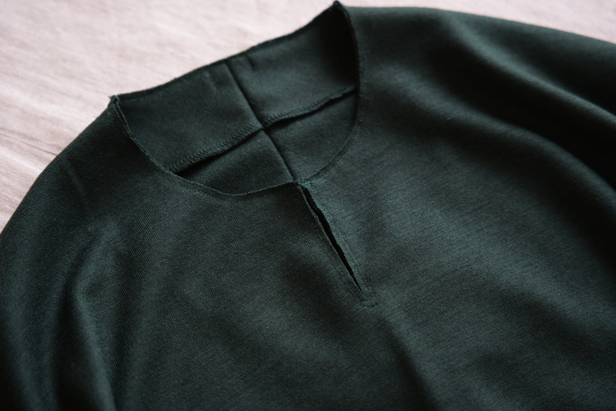 Milled Wool Out-seam TOP/Moss Green