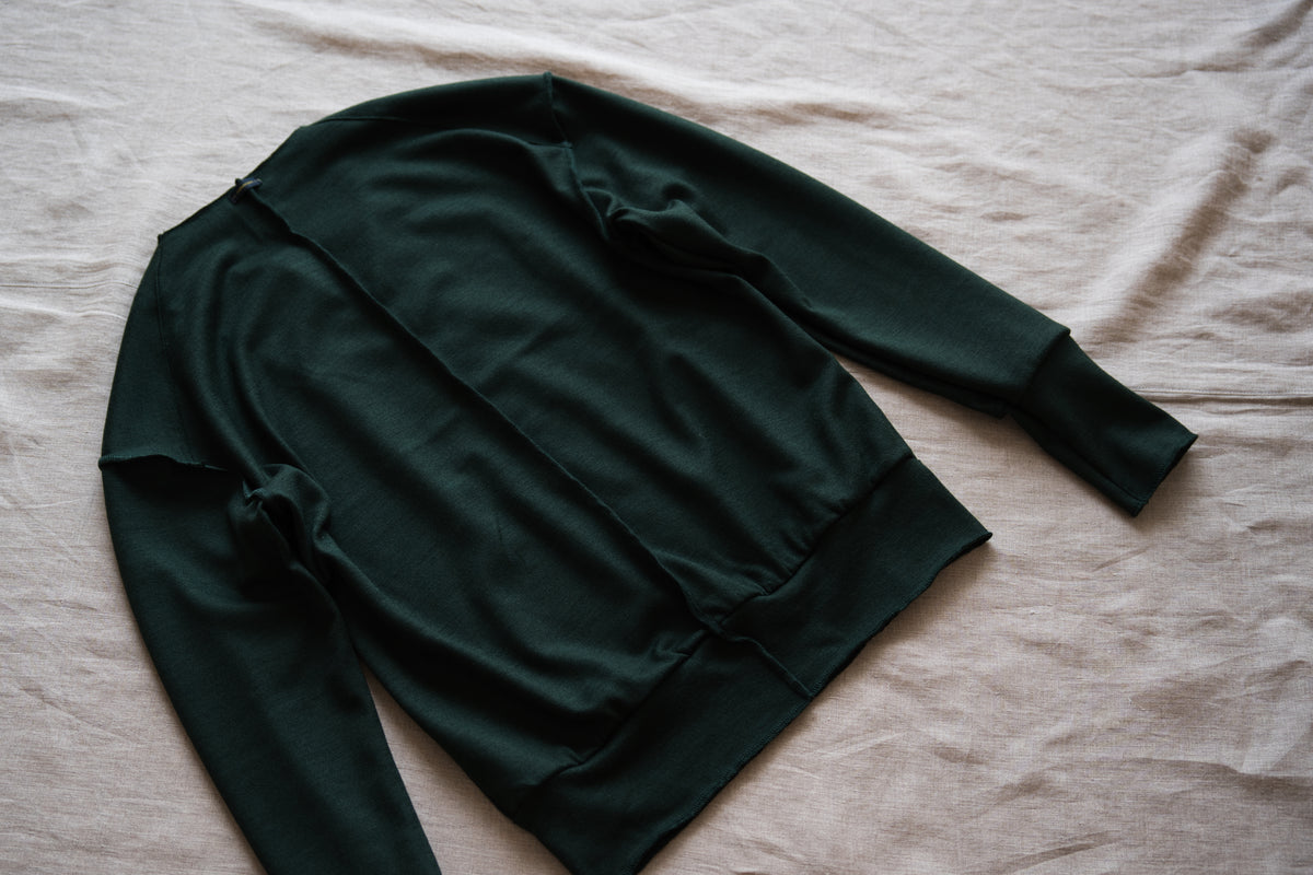 Milled Wool Out-seam TOP/Moss Green