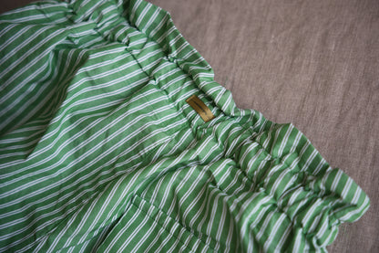 GIZA/SUPIMAワンタックイージーパンツ / GIZA/SUPIMA One-Tuck Pants / Green Stripe