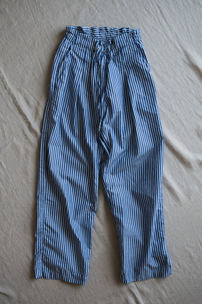 GIZA/SUPIMAワンタックイージーパンツ / GIZA/SUPIMA One-Tuck Pants / Blue Stripe