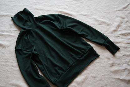 Milled Wool Out-seam Turtleneck/Moss Green