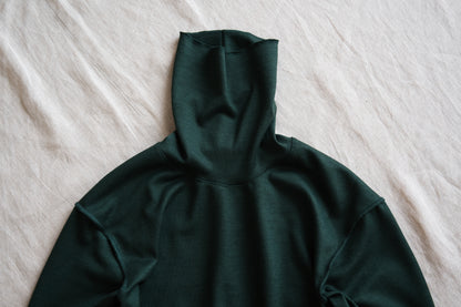 Milled Wool Out-seam Turtleneck/Moss Green