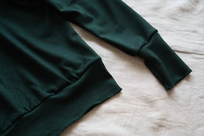 Milled Wool Out-seam Turtleneck/Moss Green