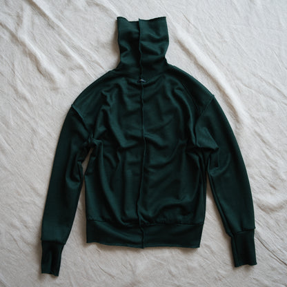Milled Wool Out-seam Turtleneck/Moss Green
