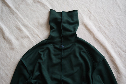Milled Wool Out-seam Turtleneck/Moss Green