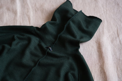 Milled Wool Out-seam Turtleneck/Moss Green