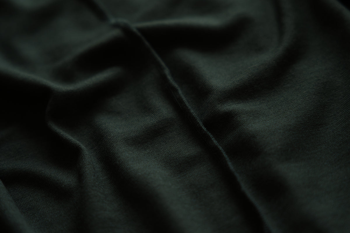 Milled Wool Out-seam Turtleneck/Moss Green