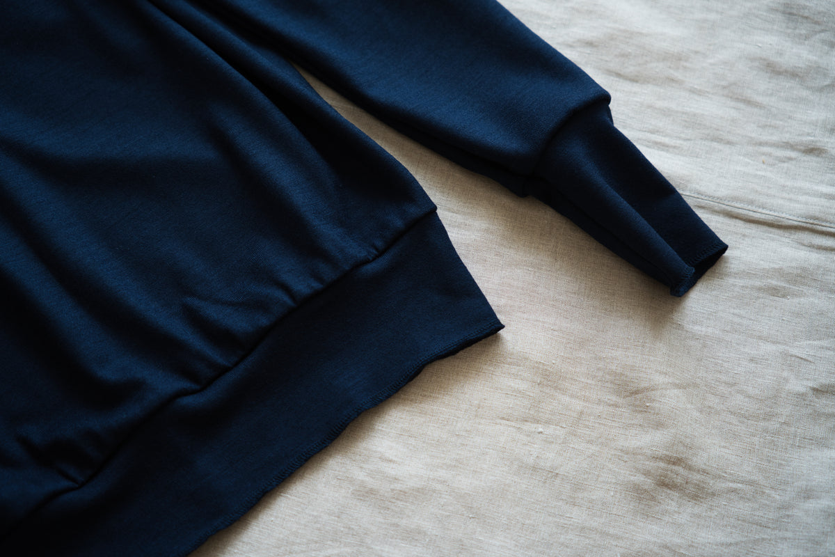 Milled Wool Out-seam Turtleneck/Night Navy