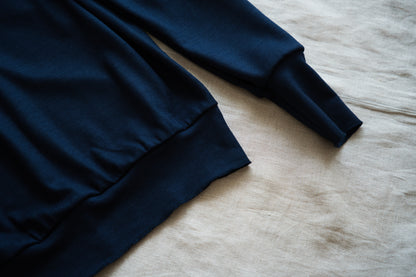 Milled Wool Out-seam Turtleneck/Night Navy